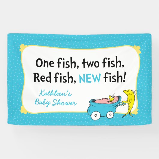 Dr Seuss | One Fish - Bannière Baby shower garçon (Horizontal)