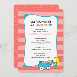 Dr. Seuss   One Fish - Girl Baby shower Kaart