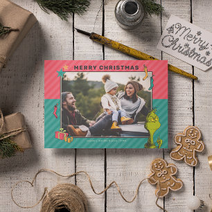 Dr. Seuss Oude familiefoto van de Grinch met de Feestdagenkaart