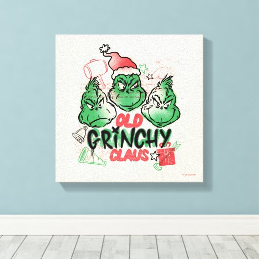 Dr. Seuss | Oude Grinch-clausule Canvas Afdruk (Insitu (Houten vloer))