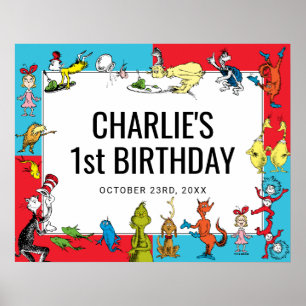 Dr. Seuss - Personages Kinderverjaardag Poster