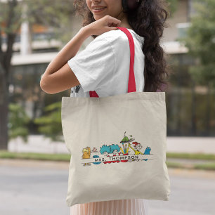 Dr. Seuss-personages & naam leraar Tote Bag