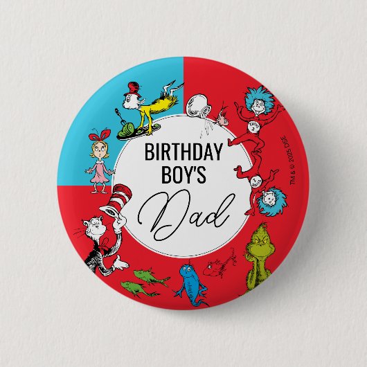 Dr. Seuss - personages | Verjaardag kinderen Ronde Button 5,7 Cm (Voorkant)