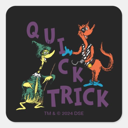 Dr. Seuss | Quick Trick Halloween Graphic Vierkante Sticker (Voorkant)