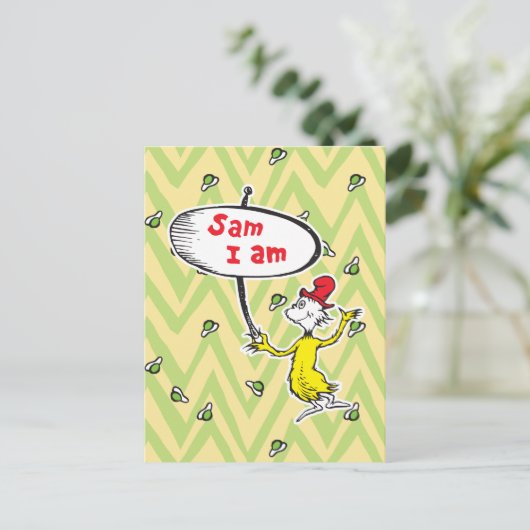 Dr. Seuss | Sam-I-Am Holding Sign Briefkaart (Staand voorkant)