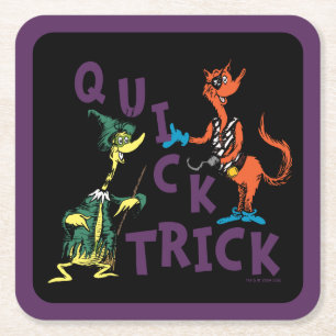 Dr. Seuss Snel truc Halloween-afbeelding Vierkante Kartonnen Onderzetter