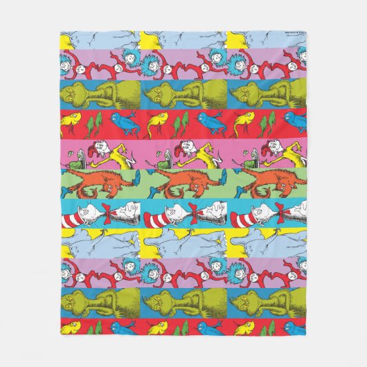 Dr. Seuss | tekensegment Fleece Deken (Voorkant)
