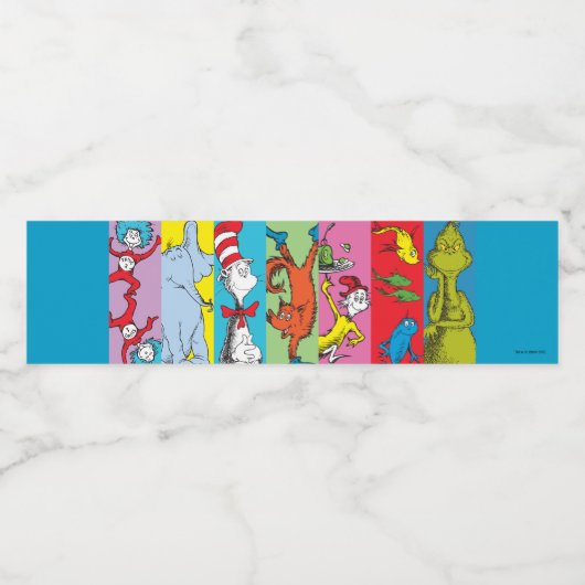 Dr. Seuss | tekensegment Waterfles Etiket (Enkel label)