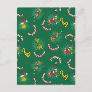Dr. Seuss The Grinch Merry Grinchmas Pattern Feestdagenkaart