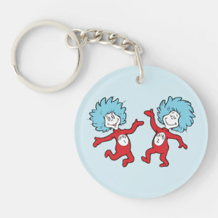 Dr. Seuss Thing 1 en Thing 2 Karakter Sleutelhanger