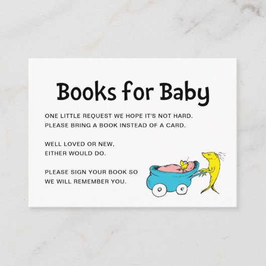 Dr Seuss | Un poisson - Carte d'insertion de Baby (Devant)