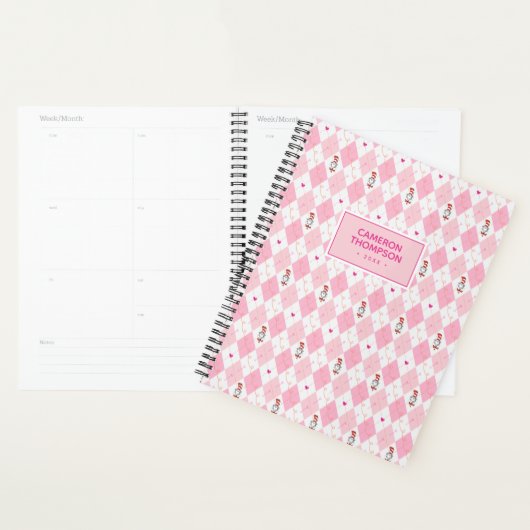 Dr. Seuss Valentijn | Roze argyle-kat in het Pet Planner (Display)