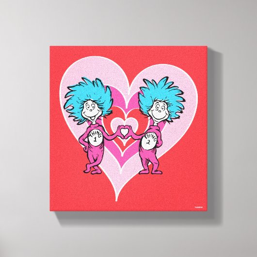 Dr. Seuss Valentijn | Thans 1 Thing 2 Canvas Afdruk (Voorkant)
