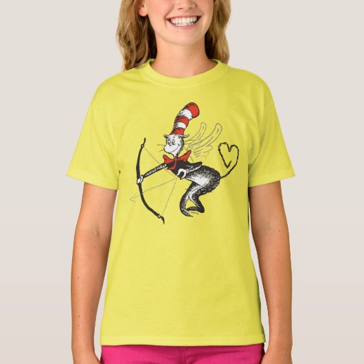 Dr. Seuss Valentijnsdag | De Kat met de Hoed Cupid T-shirt (Voorkant)