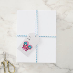 Dr. Seuss Valentijnsdag Ding Een Ding Twee Cadeaulabel