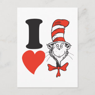 Dr. Seuss Valentijnsdag   Ik hou van de Kat in de  Feestdagenkaart