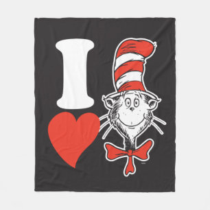 Dr. Seuss Valentijnsdag Ik hou van de Kat in de Fleece Deken