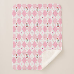 Dr. Seuss Valentijnsdag Roze Argyle Hoed van de Sherpa Deken