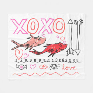 Dr. Seuss Valentijnsdag XOXO Design Fleece Deken