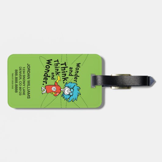 Dr. Seuss | Verwondering en denken. Denk en verwon Bagagelabel (Achterkant horizontaal)