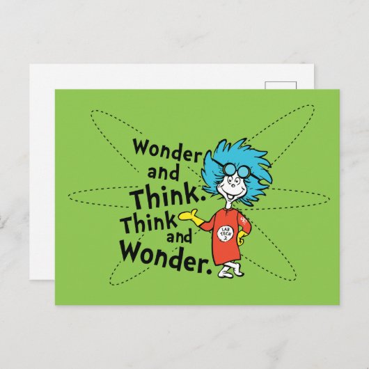 Dr. Seuss | Verwondering en denken. Denk en verwon Briefkaart (Voorkant / Achterkant)