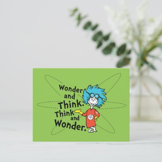 Dr. Seuss | Verwondering en denken. Denk en verwon Briefkaart (Staand voorkant)
