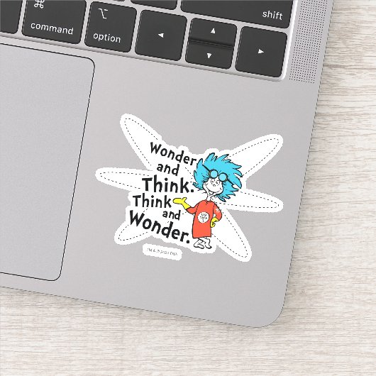 Dr. Seuss | Verwondering en denken. Denk en verwon Sticker (Detail)