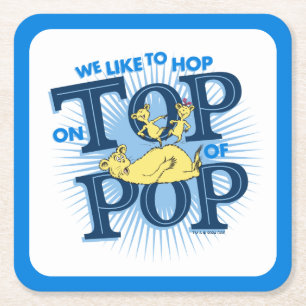 Dr. Seuss We Like To Hop On Top Of Pop Vierkante Kartonnen Onderzetter