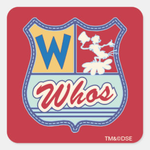 Dr. Seuss Who-ville - Wiekembleem Vierkante Sticker