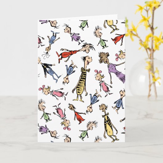 Dr. Seuss Whoville Characters Festive Pattern Kaart (Gele Bloem)