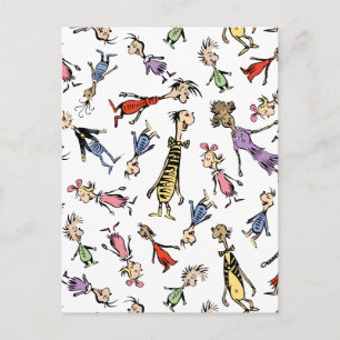 Dr. Seuss Whoville Karakters Festief Patroon Briefkaart