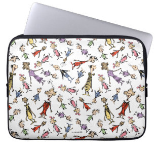 Dr. Seuss Whoville Karakters Festief Patroon Laptop Sleeve