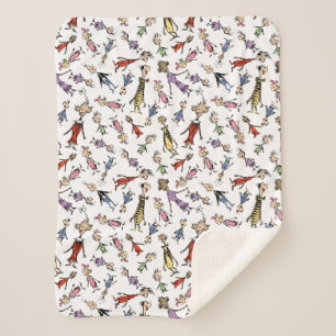 Dr. Seuss Whoville Karakters Festief Patroon Sherpa Deken