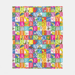Dr. Seuss's ABC Kleurrijk Blokletterpatroon Fleece Deken