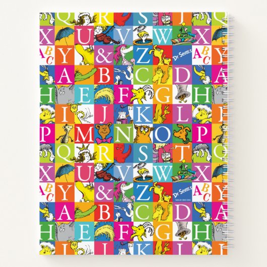 Dr. Seuss's ABC Kleurrijk Blokletterpatroon Notitieboek (Achterkant)