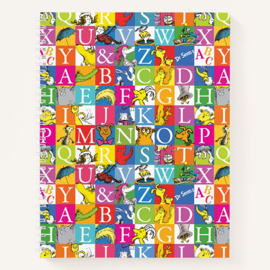 Dr. Seuss's ABC Kleurrijk Blokletterpatroon Notitieboek (Voorkant)