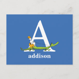 Dr. Seuss's ABC: Letter A - Wit   Voeg uw naam toe Briefkaart