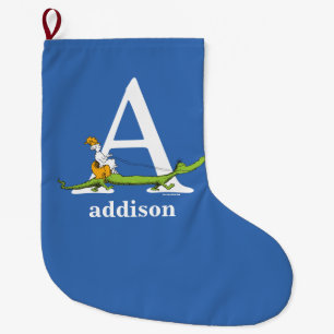 Dr. Seuss's ABC: Letter A - Wit   Voeg uw naam toe Grote Kerstsok