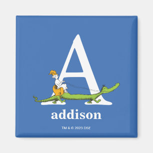 Dr. Seuss's ABC: Letter A - Wit Voeg uw naam toe Magneet