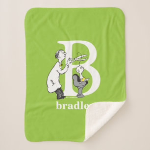 Dr. Seuss's ABC: Letter B - Wit Voeg je naam toe Sherpa Deken