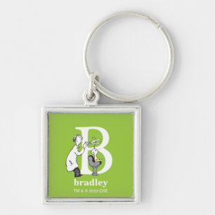 Dr. Seuss's ABC: Letter B - Wit Voeg je naam toe Sleutelhanger