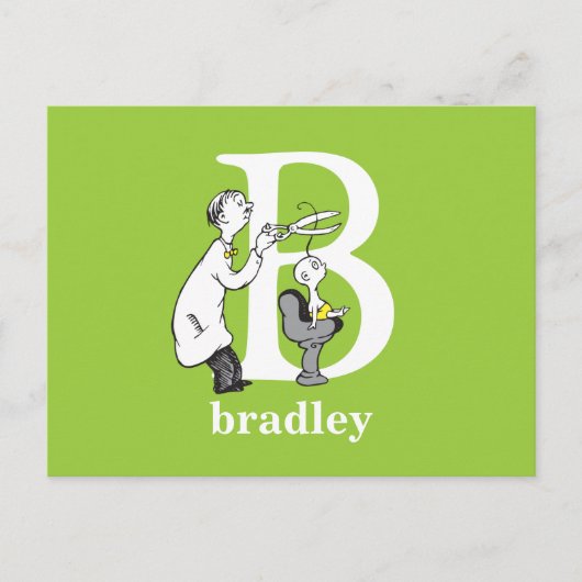 Dr. Seuss's ABC: Letter B - Wit | Voeg uw naam toe Briefkaart (Voorkant)