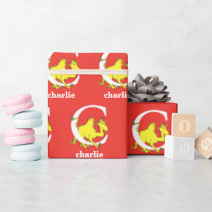 Dr. Seuss's ABC: Letter C - Wit Voeg uw naam toe Cadeaupapier