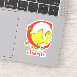 Dr. Seuss's ABC: Letter C - Wit Voeg uw naam toe Sticker
