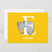 Dr. Seuss's ABC: Letter E - Wit | Voeg uw naam toe Briefkaart (Voorkant / Achterkant)