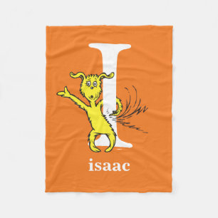 Dr. Seuss's ABC: Letter I - Wit Voeg uw naam toe Fleece Deken