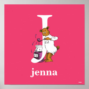 Dr. Seuss's ABC: Letter J - Wit Voeg uw naam toe Poster
