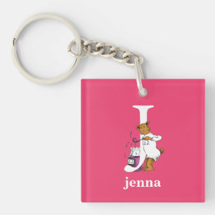 Dr. Seuss's ABC: Letter J - Wit Voeg uw naam toe Sleutelhanger