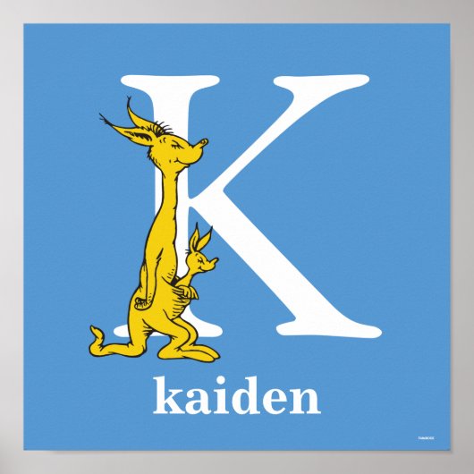 Dr. Seuss's ABC: Letter K - Wit | Voeg uw naam toe Poster (Voorkant)