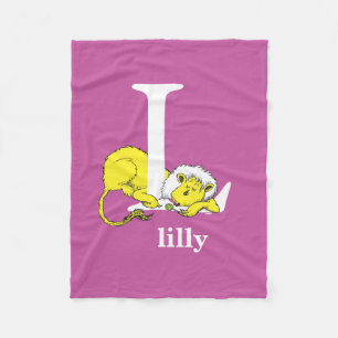 Dr. Seuss's ABC: Letter L - Wit Voeg uw naam toe Fleece Deken